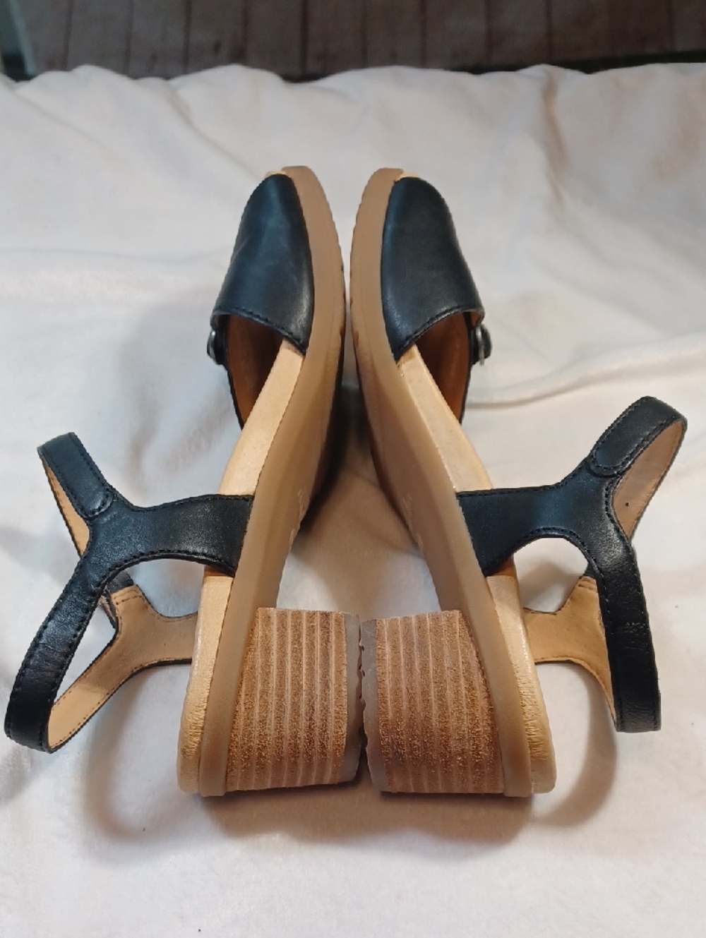 dansko black leather buckle front comfort ankle strap sandals womens eu 38 us8 - Picture 8 of 12